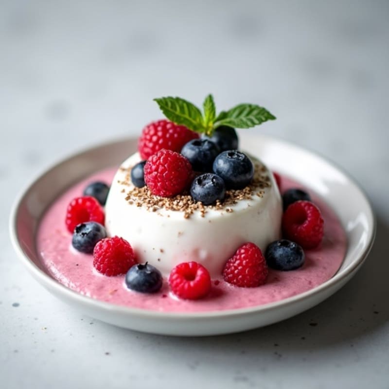 Greek Yogurt Protein Mousse with Mixed Berries