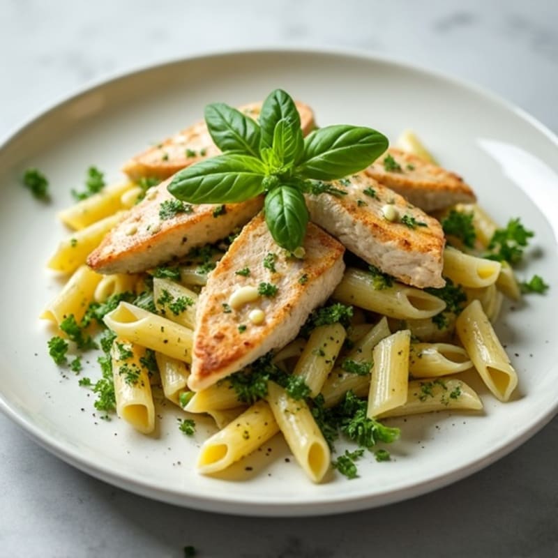 Creamy Pesto Chicken Pasta with Fresh Herbs