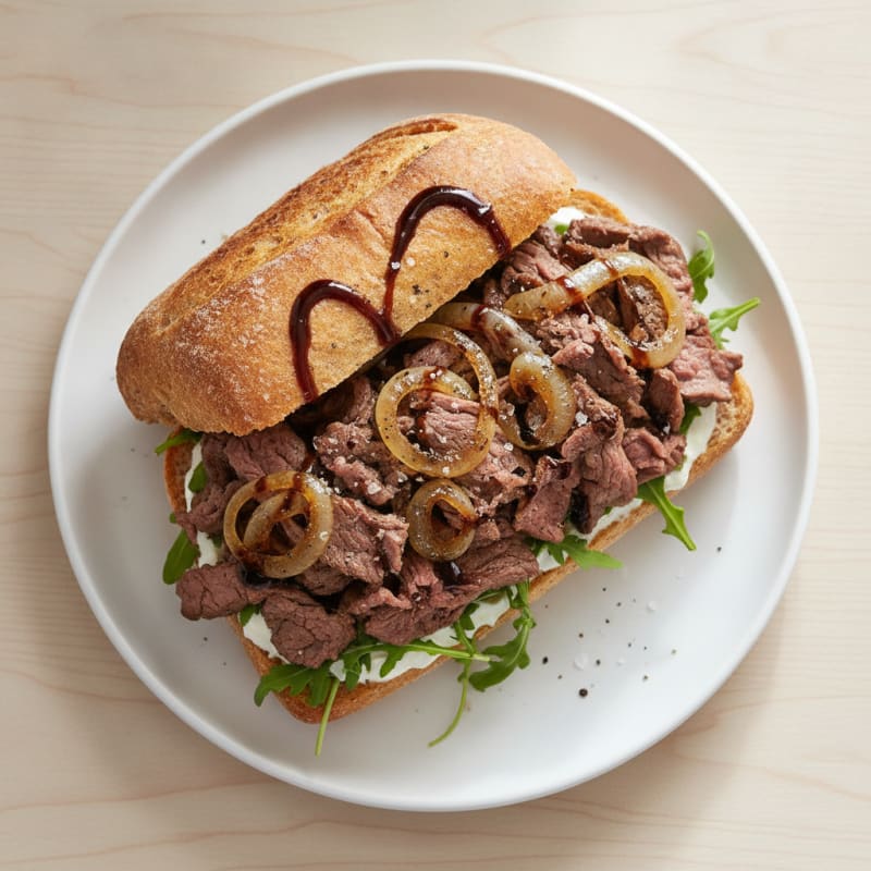 Shaved Steak Sandwich with Caramelized Onions