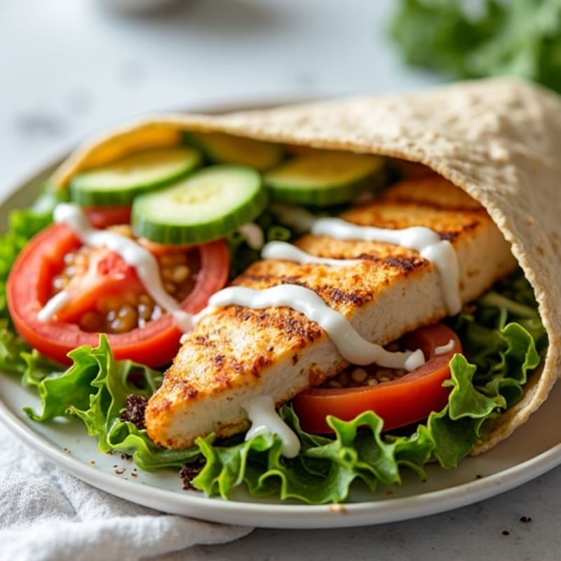 Crispy Grilled Chicken and Fresh Veggie Wrap