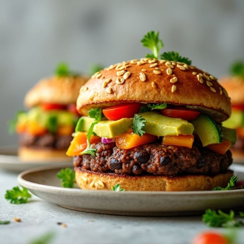 Hearty Smoky Black Bean Burgers with Fresh Avocado Salsa