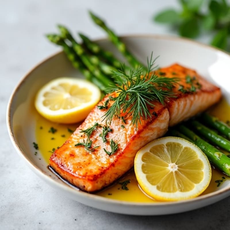 Lemon-Herb Roasted Salmon with Crispy Asparagus