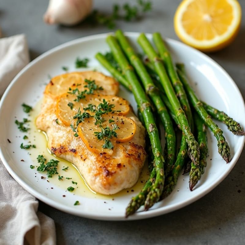 Sheet Pan Lemon Herb Chicken with Roasted Asparagus
