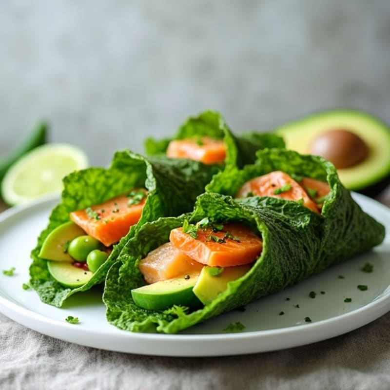 Fresh Salmon and Avocado Seaweed Wraps