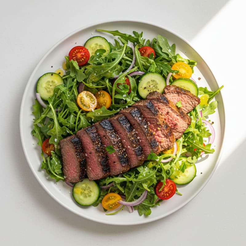 Tender Grilled Steak and Zesty Greens Salad