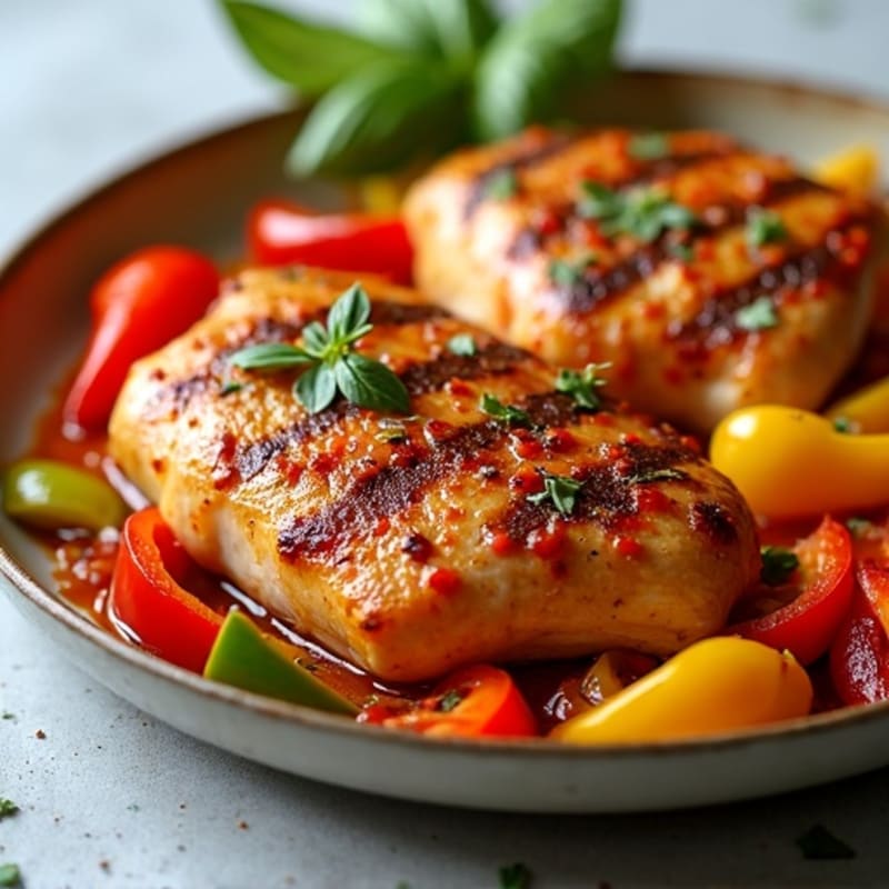 Sheet Pan Salsa Chicken with Roasted Bell Peppers and Onions
