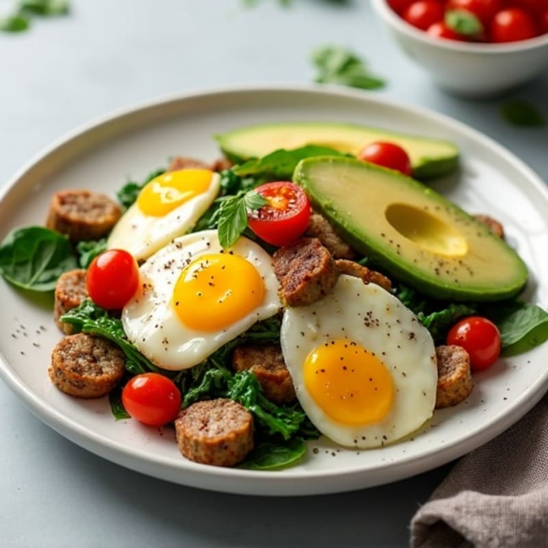 Egg White and Turkey Sausage Scramble with Spinach