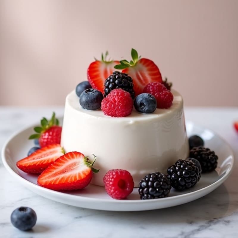 Greek Yogurt Protein Mousse with Mixed Berries