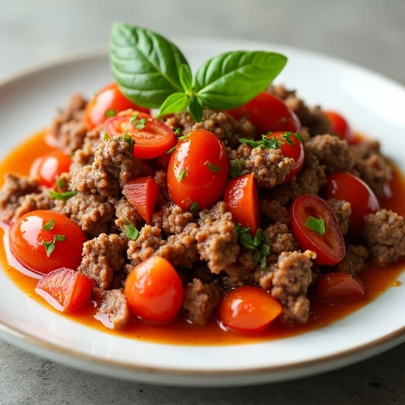 Lean Ground Beef with Rich Tomato Herb Sauce