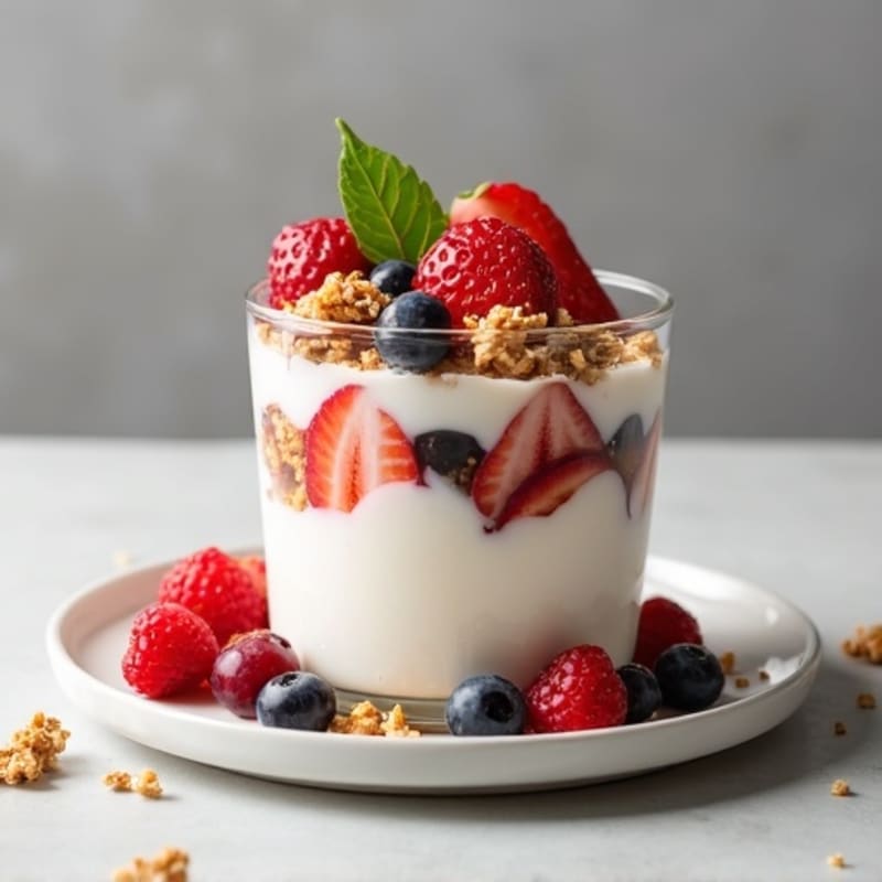 Creamy Greek Yogurt Parfait with Mixed Berries and Almond Butter