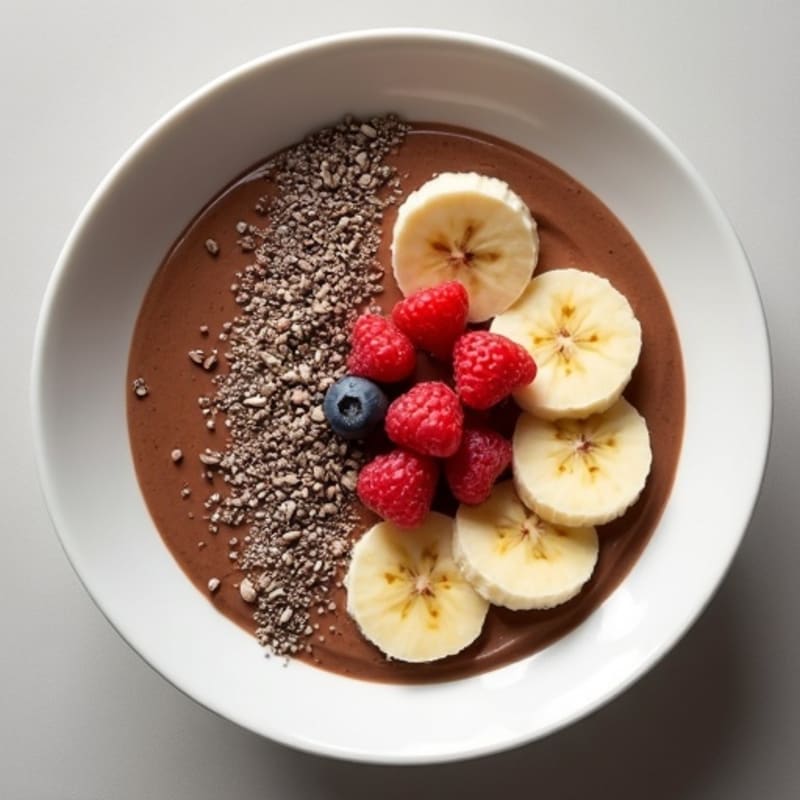 Chocolate Protein Smoothie Bowl with Chia Seeds