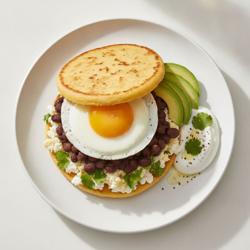 Arepa with Fried Egg and Avocado