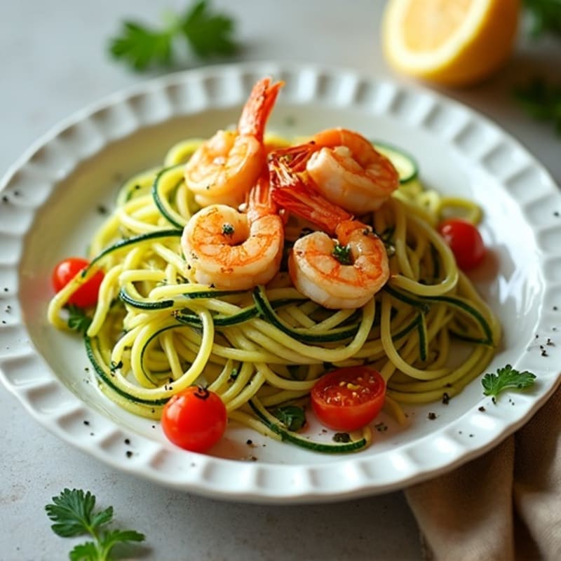 Lemon-Garlic Butter Shrimp with Zucchini Noodles