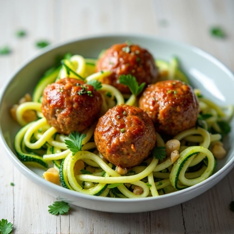 Lean Turkey Meatballs with Zucchini Noodles