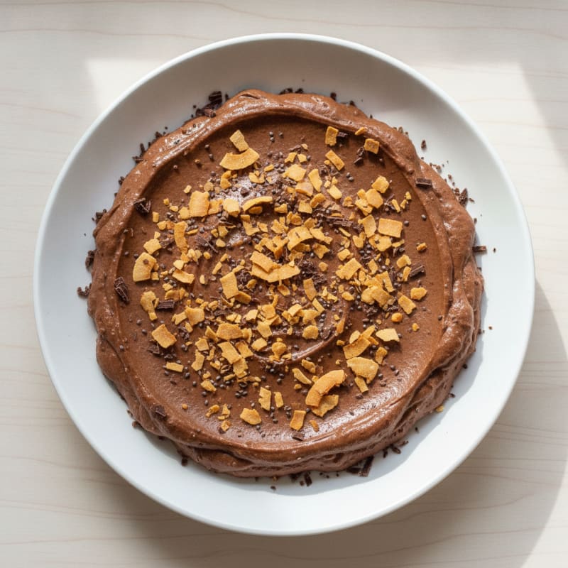 Silky Chocolate Protein Pudding with Toasted Coconut
