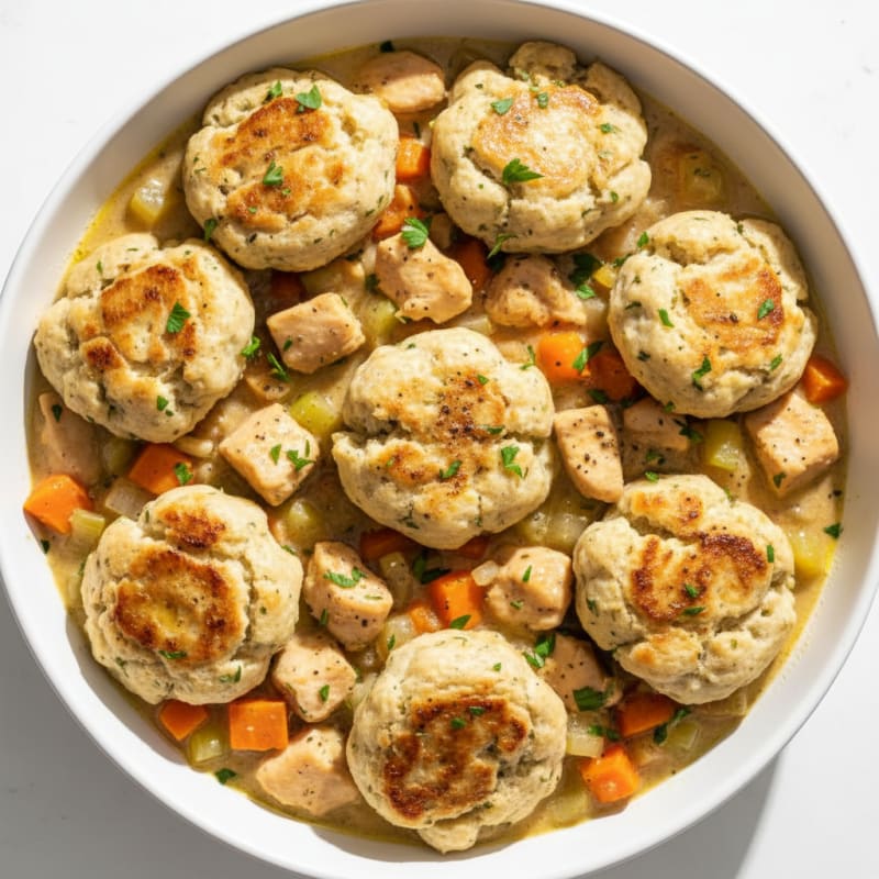 Creamy Chicken and Tender Herb Dumplings