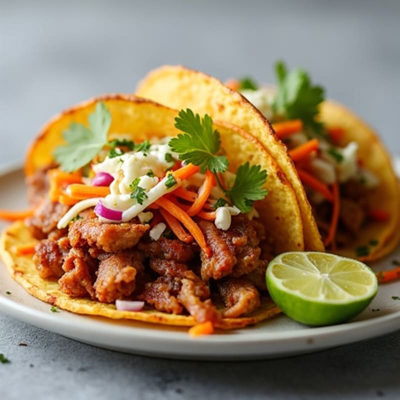 Crispy Pork Carnitas Tacos with Fresh Slaw