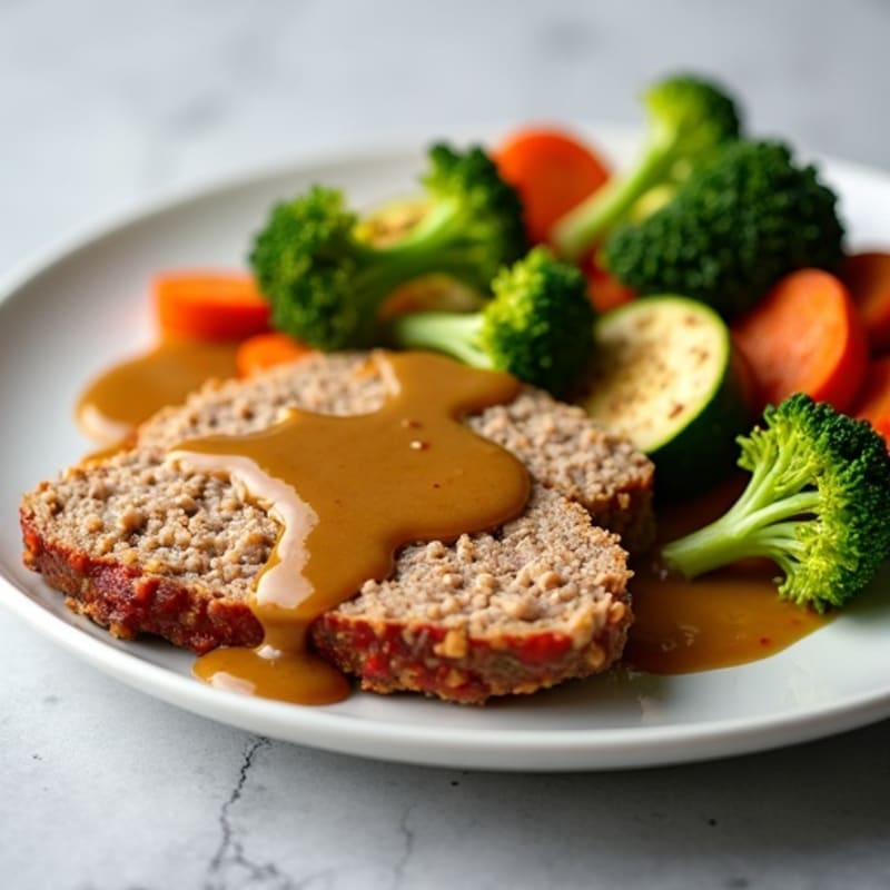 Lean Meatloaf with Savory Gravy and Roasted Vegetables