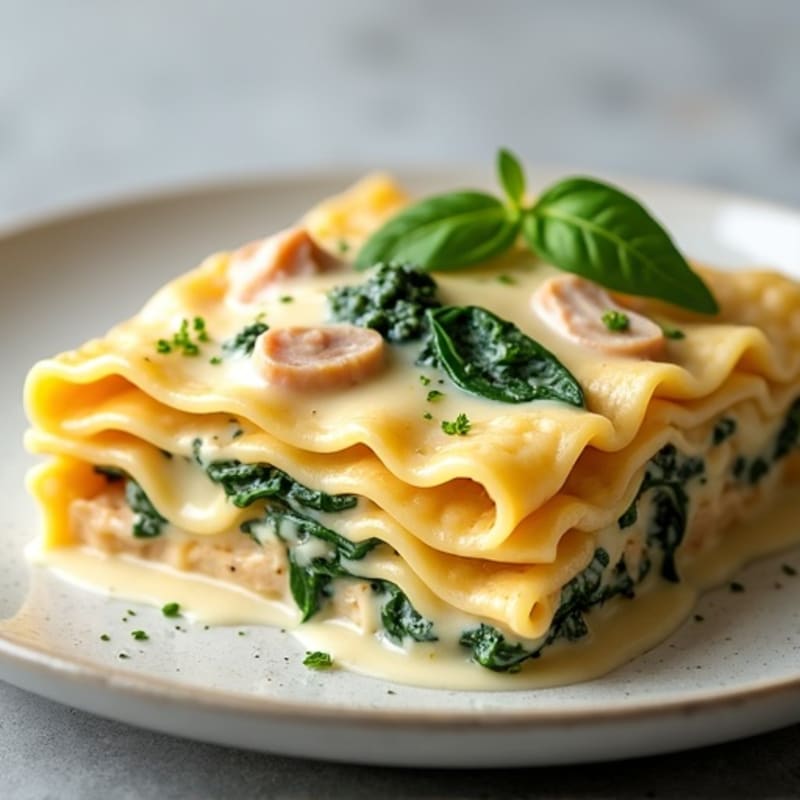 Creamy High Protein White Sauce Lasagna