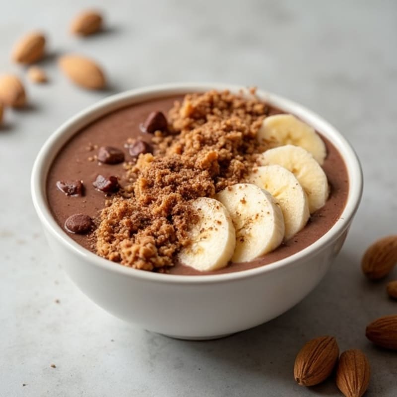 Creamy Chocolate Peanut Butter Protein Smoothie Bowl