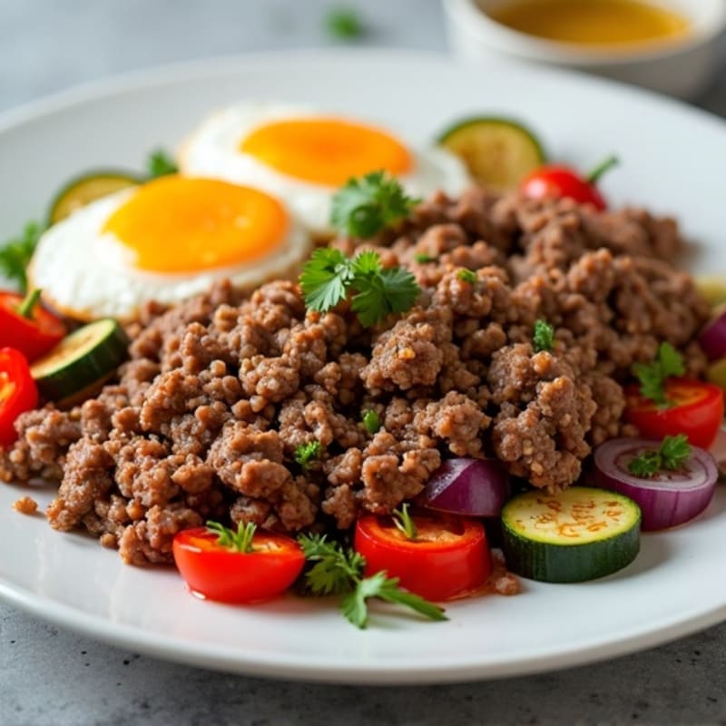 Savory Lean Ground Beef with Roasted Vegetables