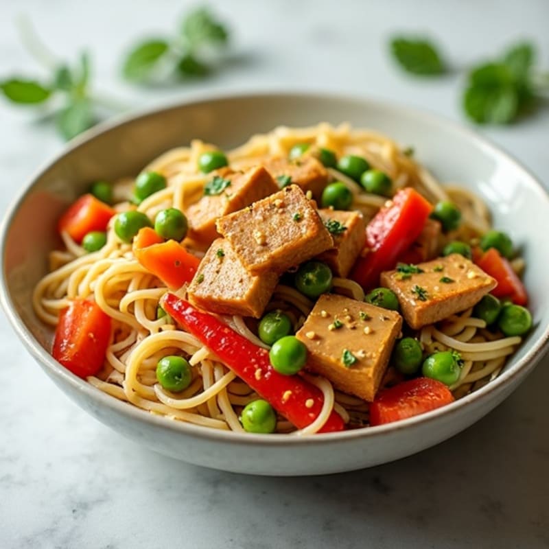 High Protein Peanut Lime Tofu Noodle Stir-fry