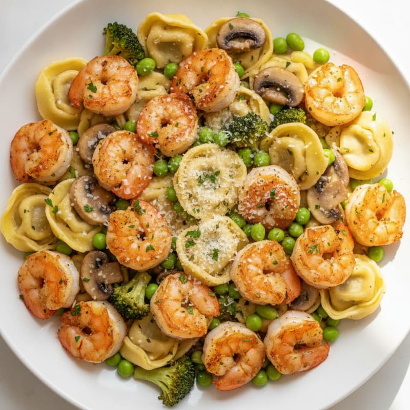 Garlic Herb Shrimp Tortellini Skillet