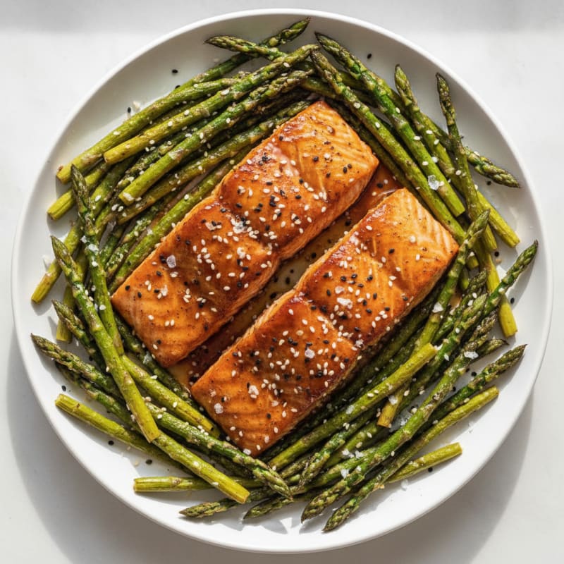 Teriyaki Glazed Salmon with Roasted Asparagus