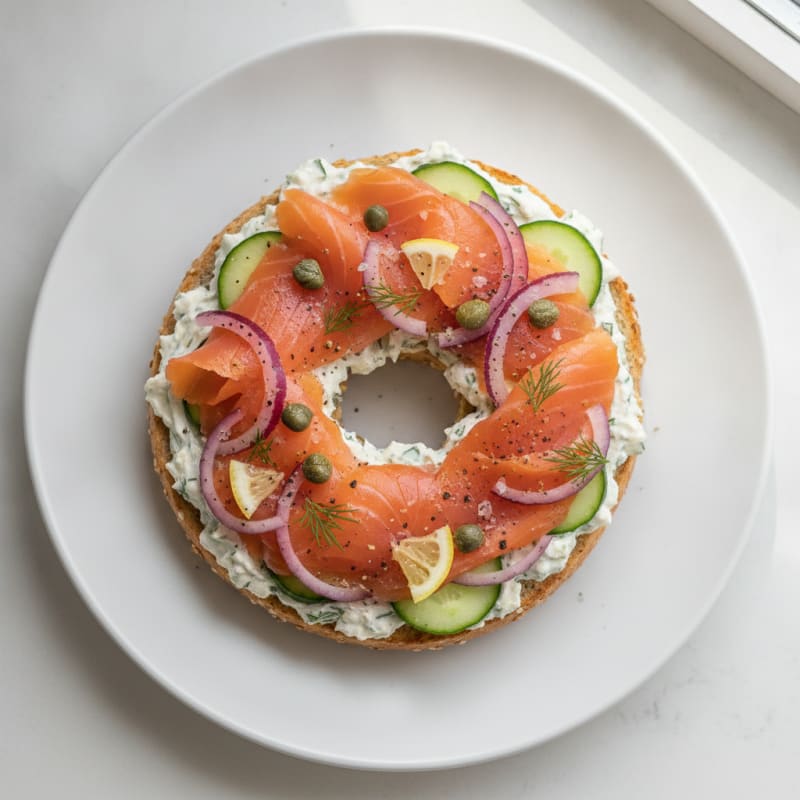 Smoked Salmon Bagel with Dill Cream Cheese