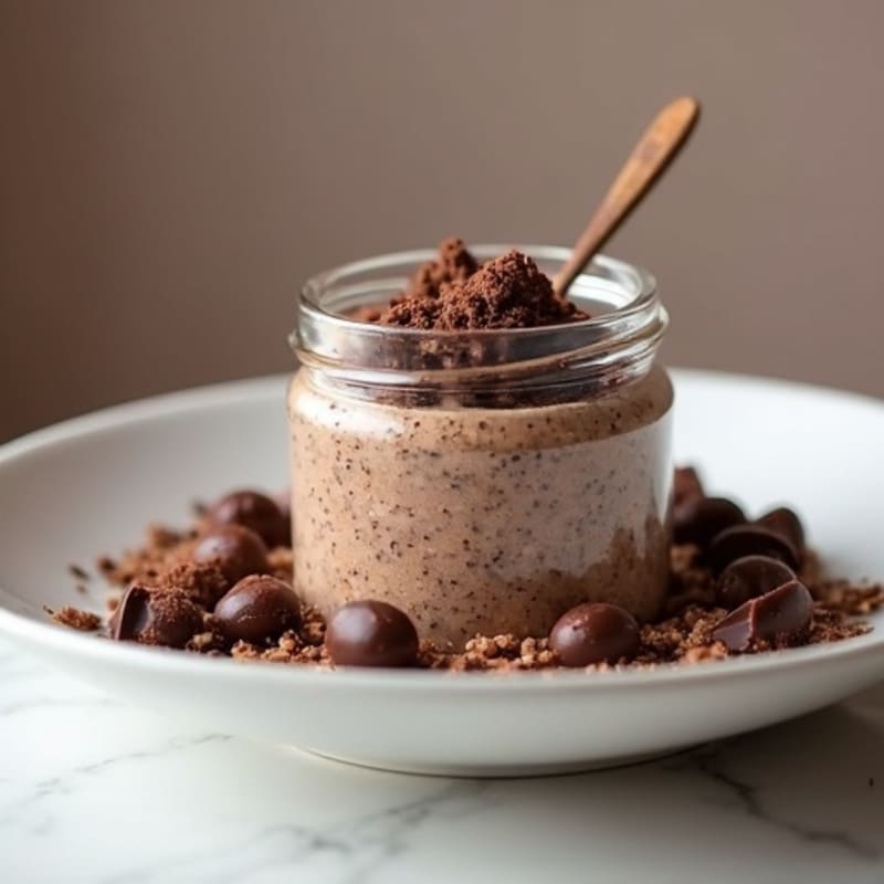 Fudgy Dark Chocolate Protein Overnight Oats