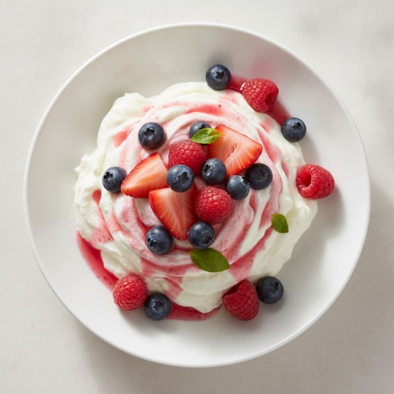 Silky Greek Yogurt Protein Mousse with Mixed Berries