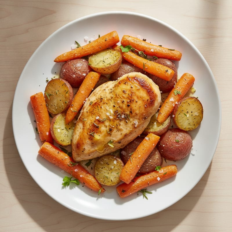 Lemon Herb Chicken with Roasted Root Vegetables