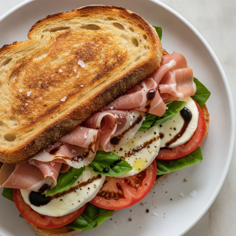 Grilled Caprese Prosciutto Sandwich