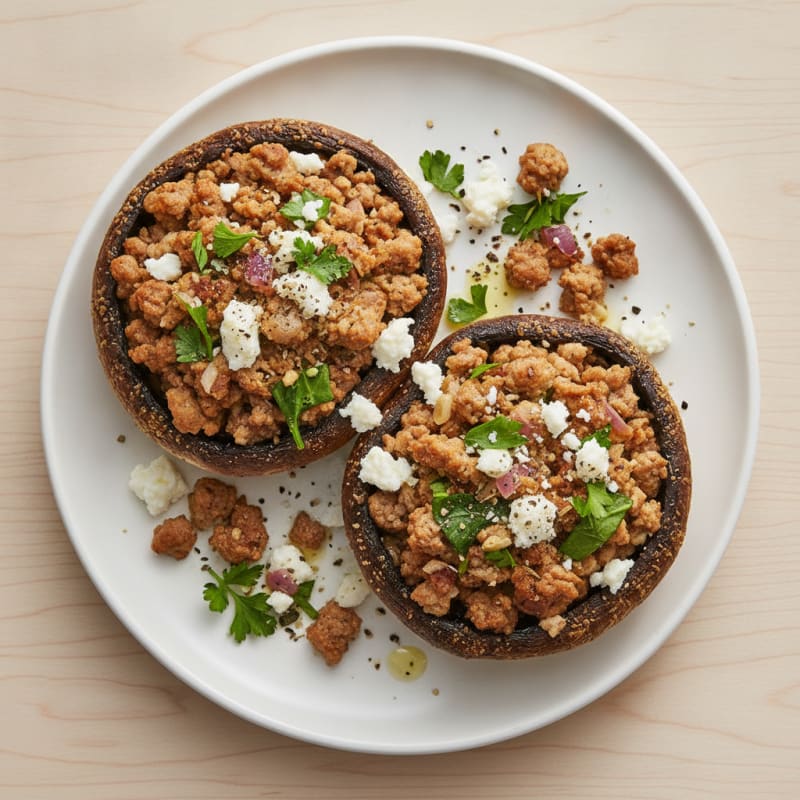Herb & Cheese Stuffed Portobello Mushrooms