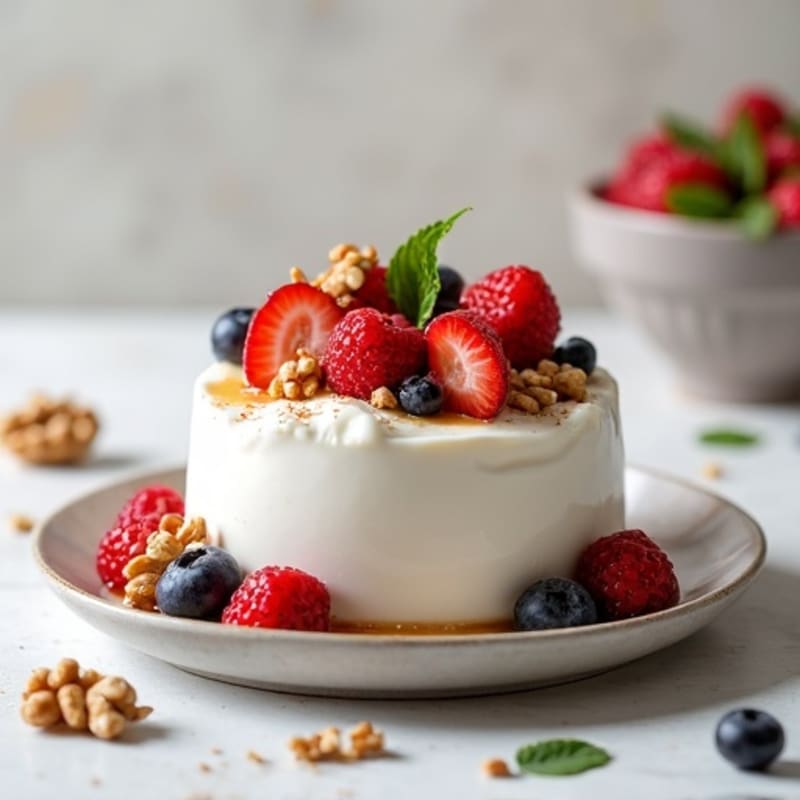 Creamy Greek Yogurt Protein Mousse with Berries