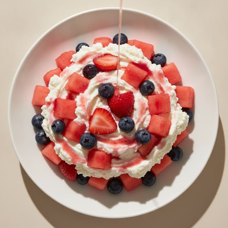 Greek Yogurt Protein Parfait with Watermelon and Berries