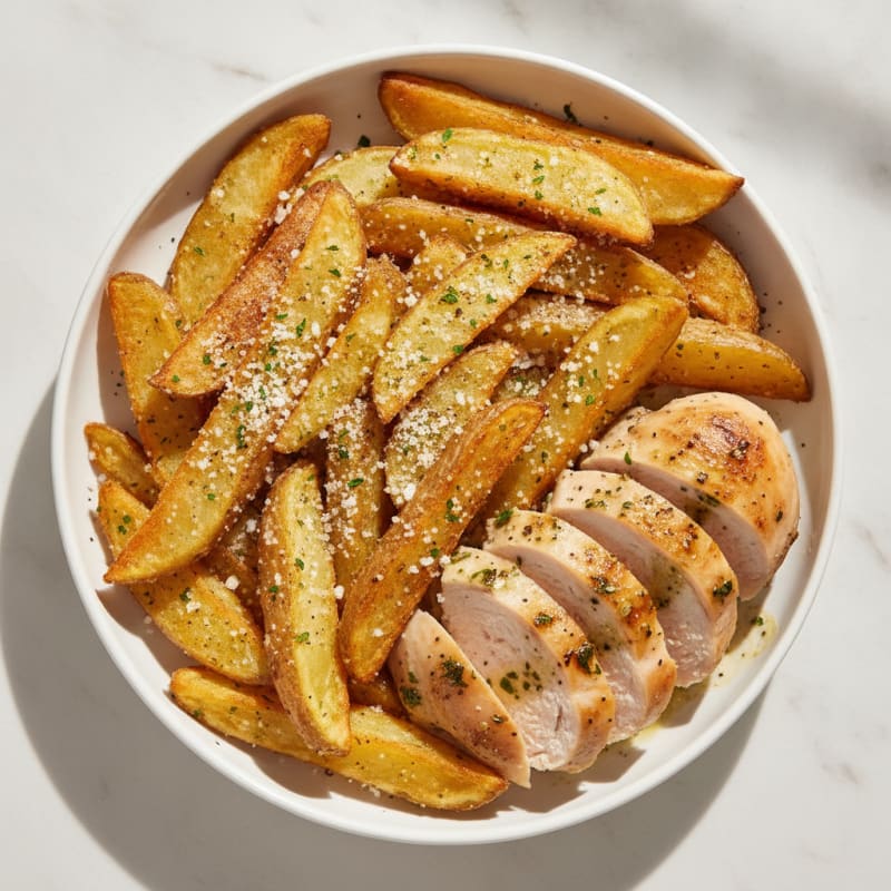 Garlic Parmesan Oven-Baked Fries
