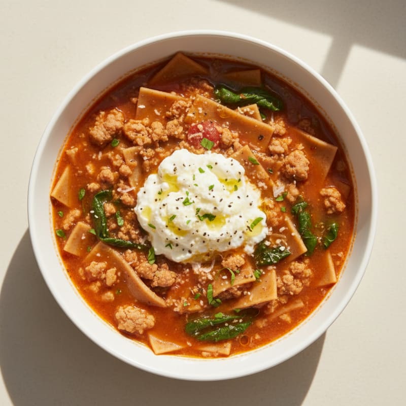 Hearty Lasagna Soup with Ricotta