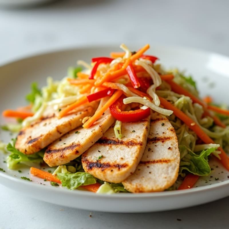 Grilled Chicken Breast with Crunchy Cabbage Slaw