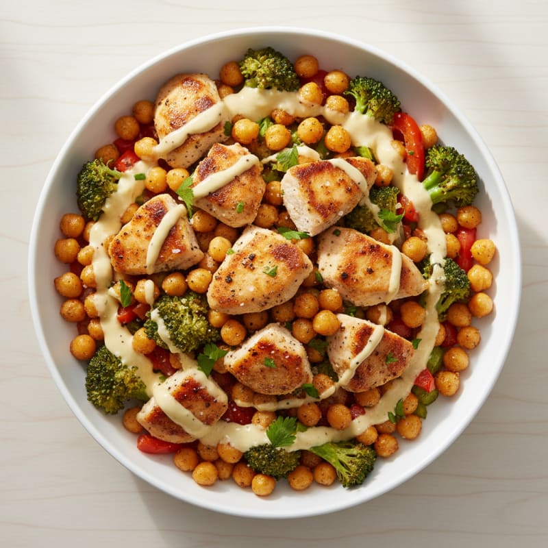 Zesty Roasted Chickpea & Veggie Bowl