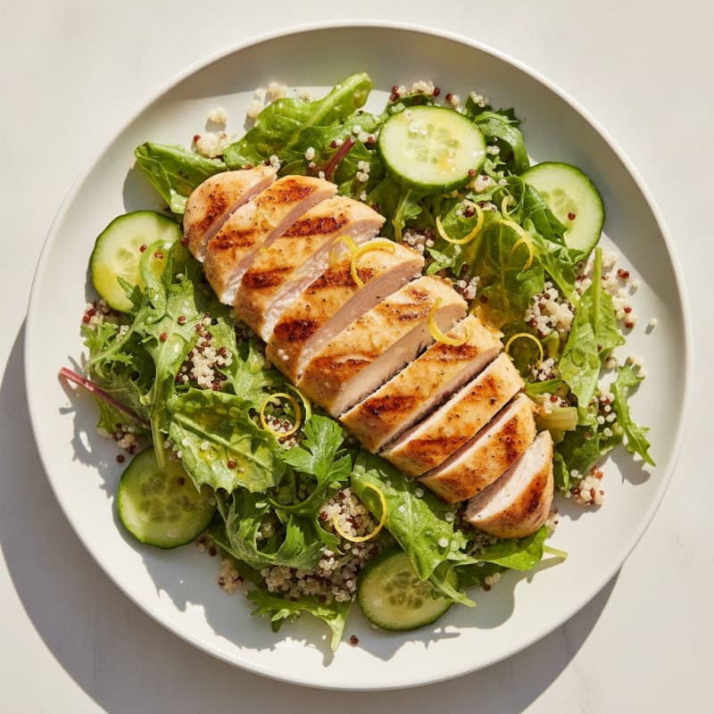 Grilled Chicken and Quinoa Salad with Fresh Greens