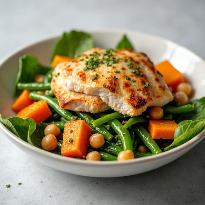 Roasted Sweet Potato and Crispy Green Bean Salad