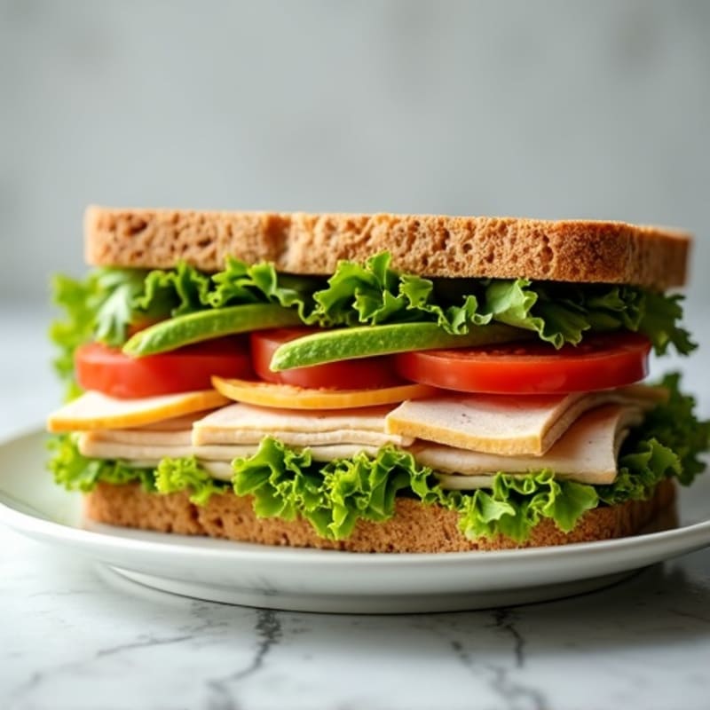 Lean Turkey Club Sandwich with Fresh Vegetables