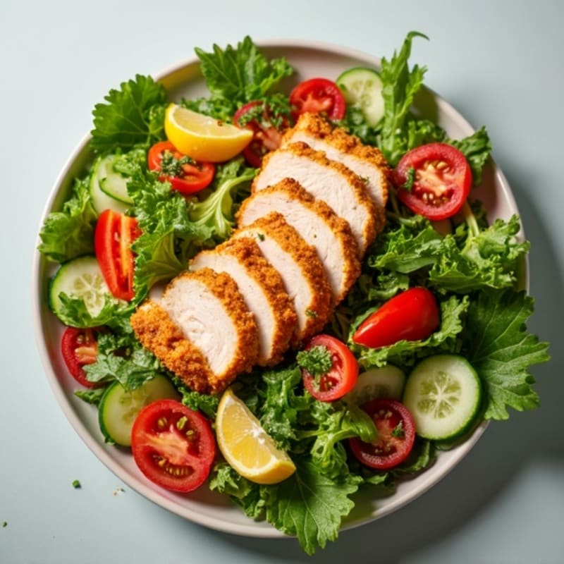 Crispy Chopped Turkey & Veggie Salad with Garlic-Herb Vinaigrette