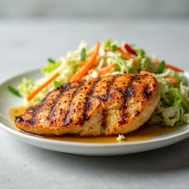Grilled Chicken Breast with Crunchy Cabbage Slaw