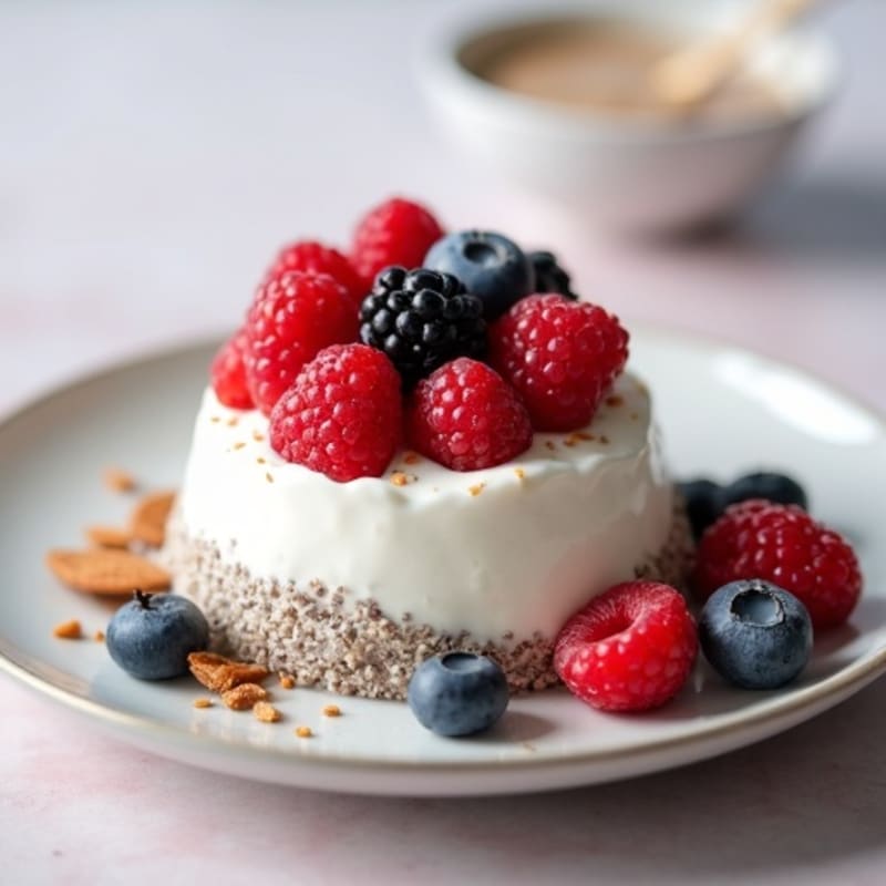 Greek Yogurt Protein Mousse with Mixed Berries