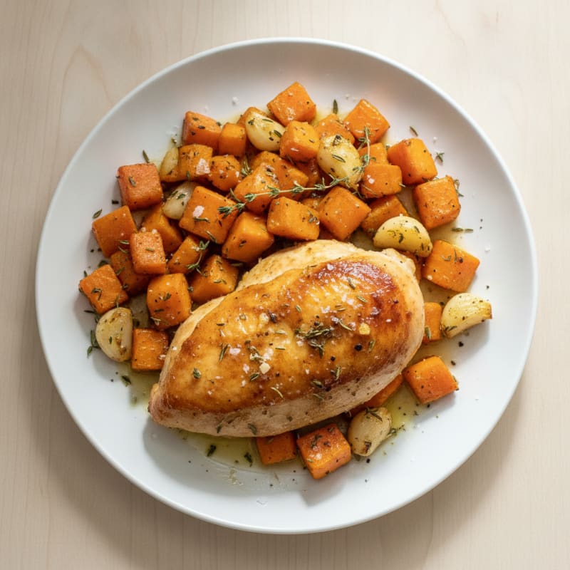 Garlic Herb Roasted Chicken with Root Vegetables