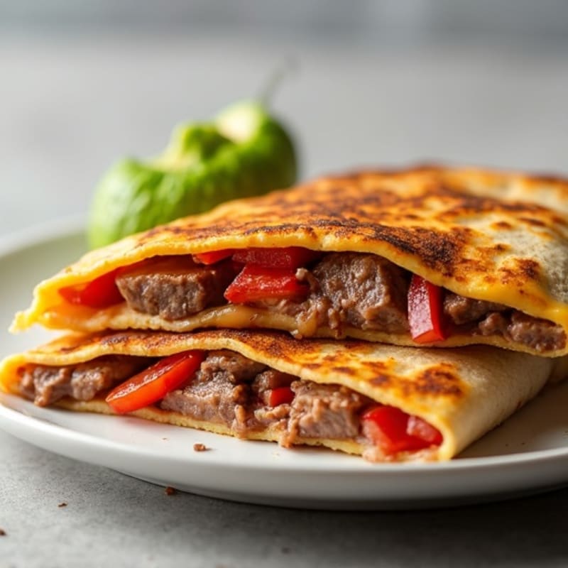 Crispy Steak and Veggie Quesadillas