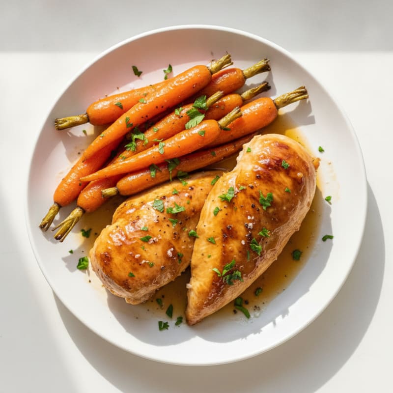 Honey-Glazed Chicken with Roasted Carrots