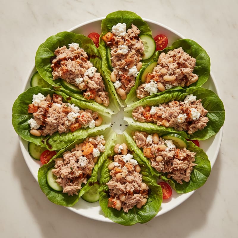 Kimchi Tuna Salad Lettuce Wraps